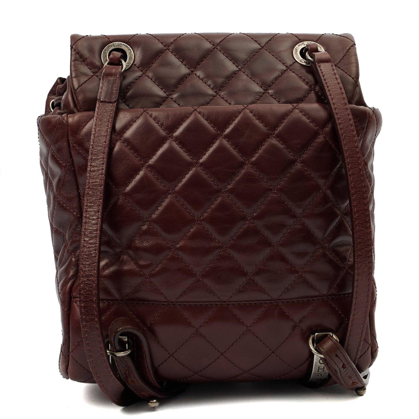 Chanel Backpack Backpack in Red, Calfskin Leather — Back View