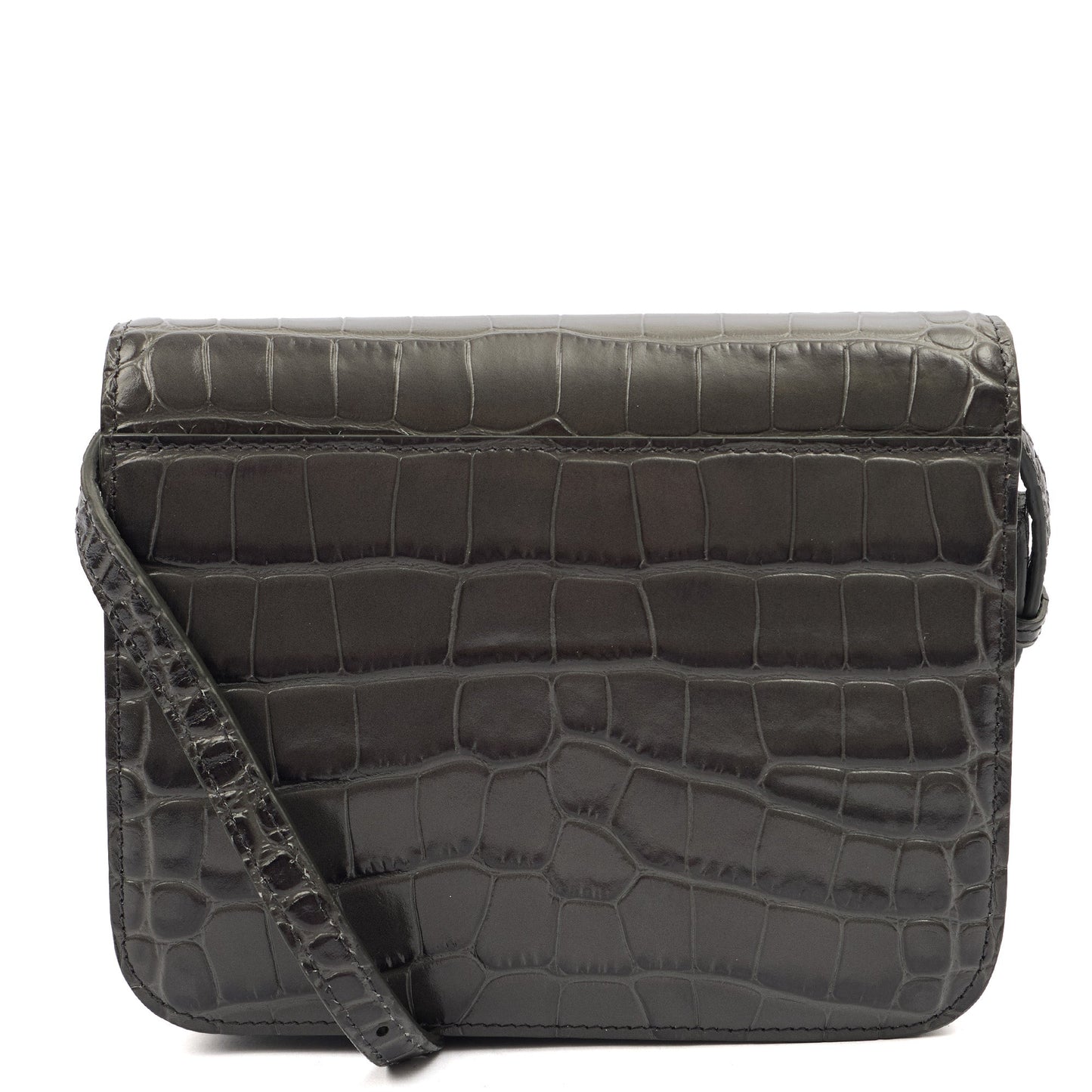 Balenciaga Cross Body B. Crossbody in Grey, Exotic Effect Leather — Alternate View 9