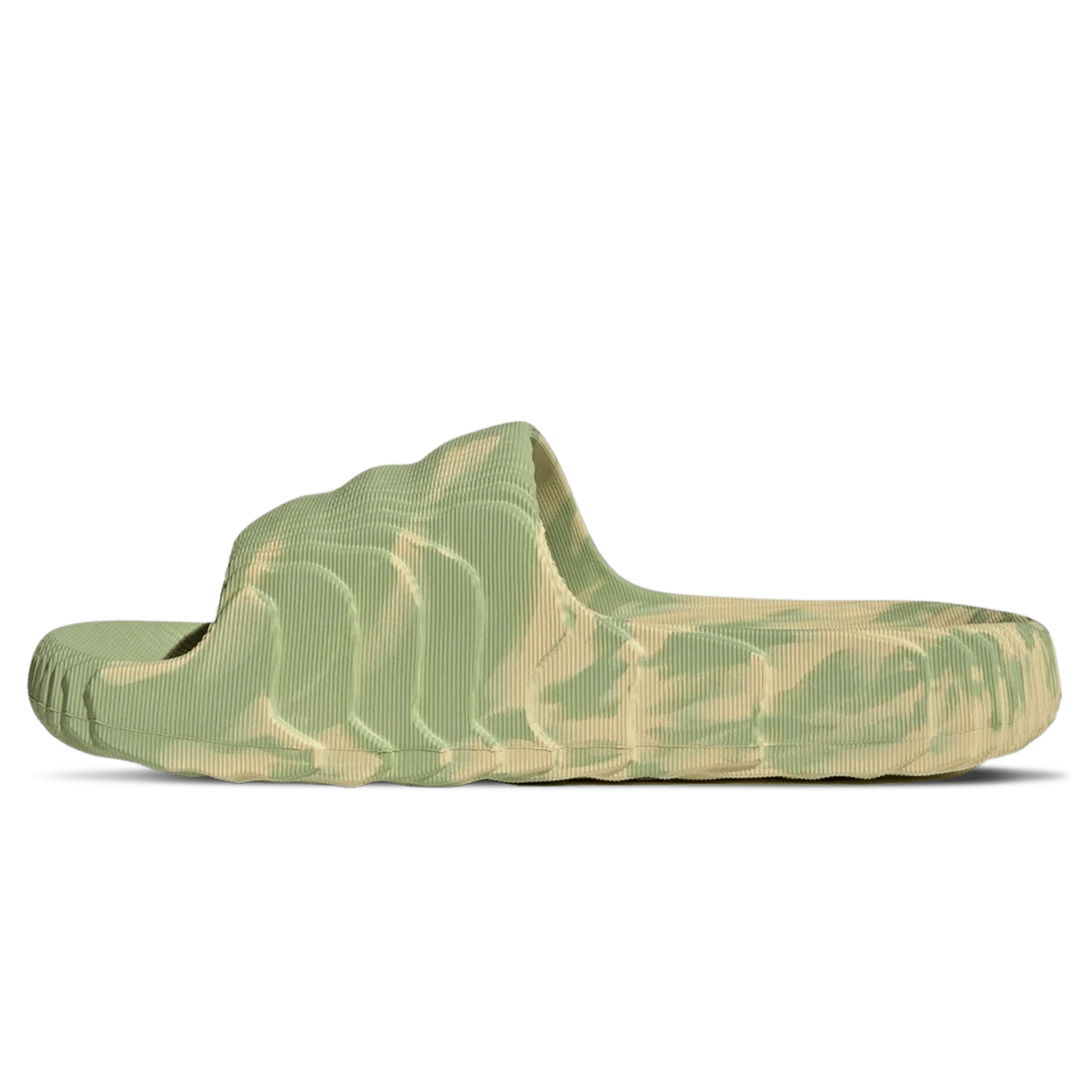 Adidas Adilette 22 Slides 'Magic Lime Desert Sand' — UK 3.5 | EU 36 | US 4 — Front View