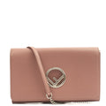 Fendi Cross Body Kan I F Wallet On Chain in Pink, Leather — Front View