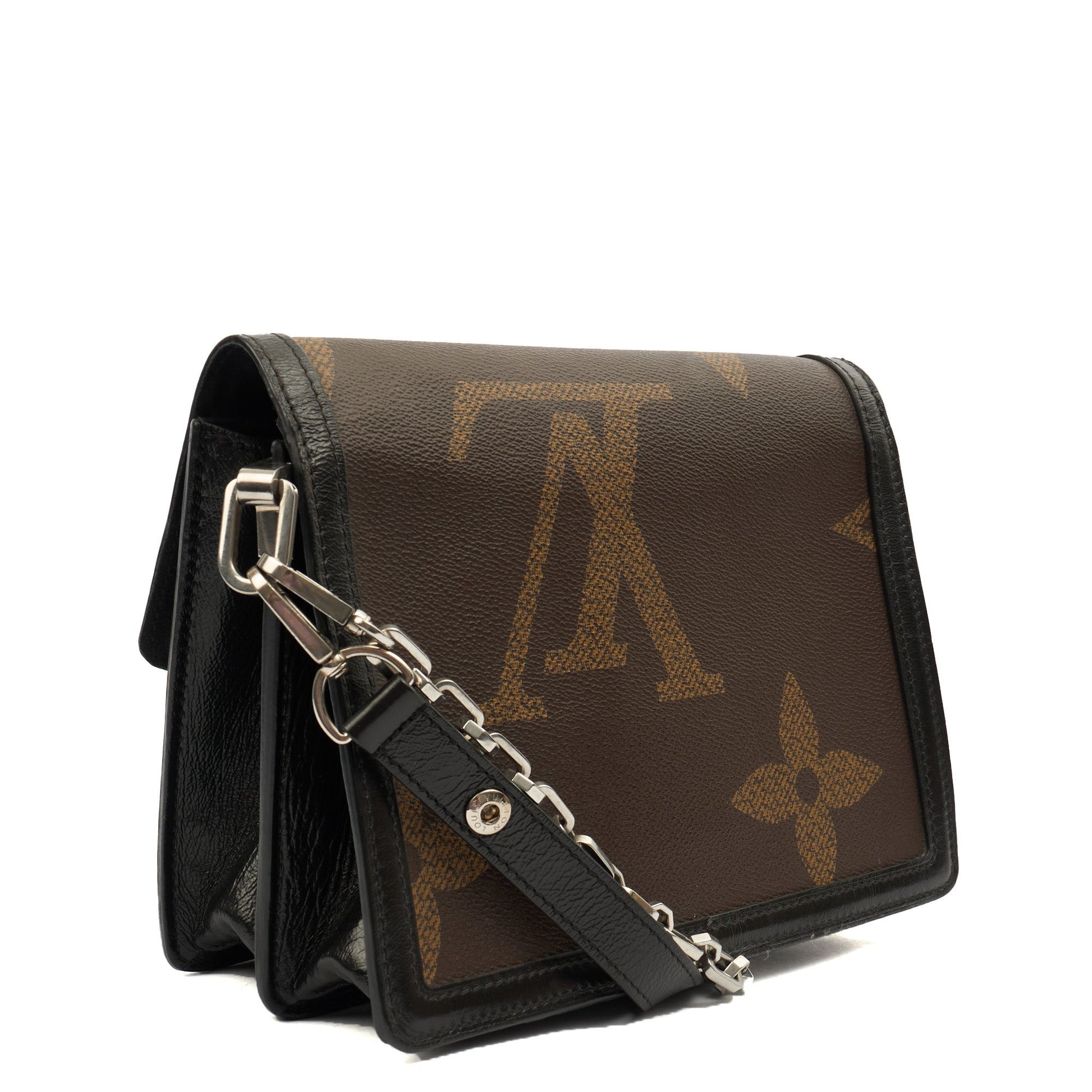Louis Vuitton Cross Body Dauphine MM Bag in Reverse Monogram, Canvas — Back View