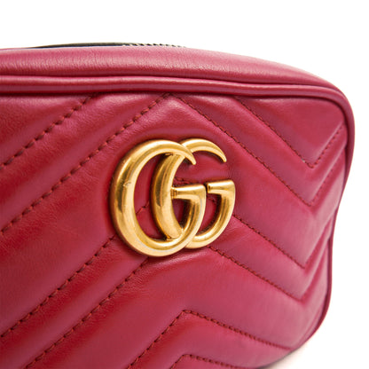 Gucci Cross Body Marmont Shoulder Bag - Small in Hibiscus Red, Leather — Alternate View 13