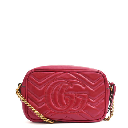 Gucci Cross Body Marmont Shoulder Bag - Small in Hibiscus Red, Leather — Alternate View 10