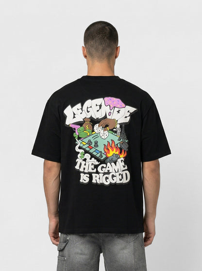 Legende Paris GAME IS RIGGED T-SHIRT - BLACK — XS — Side View