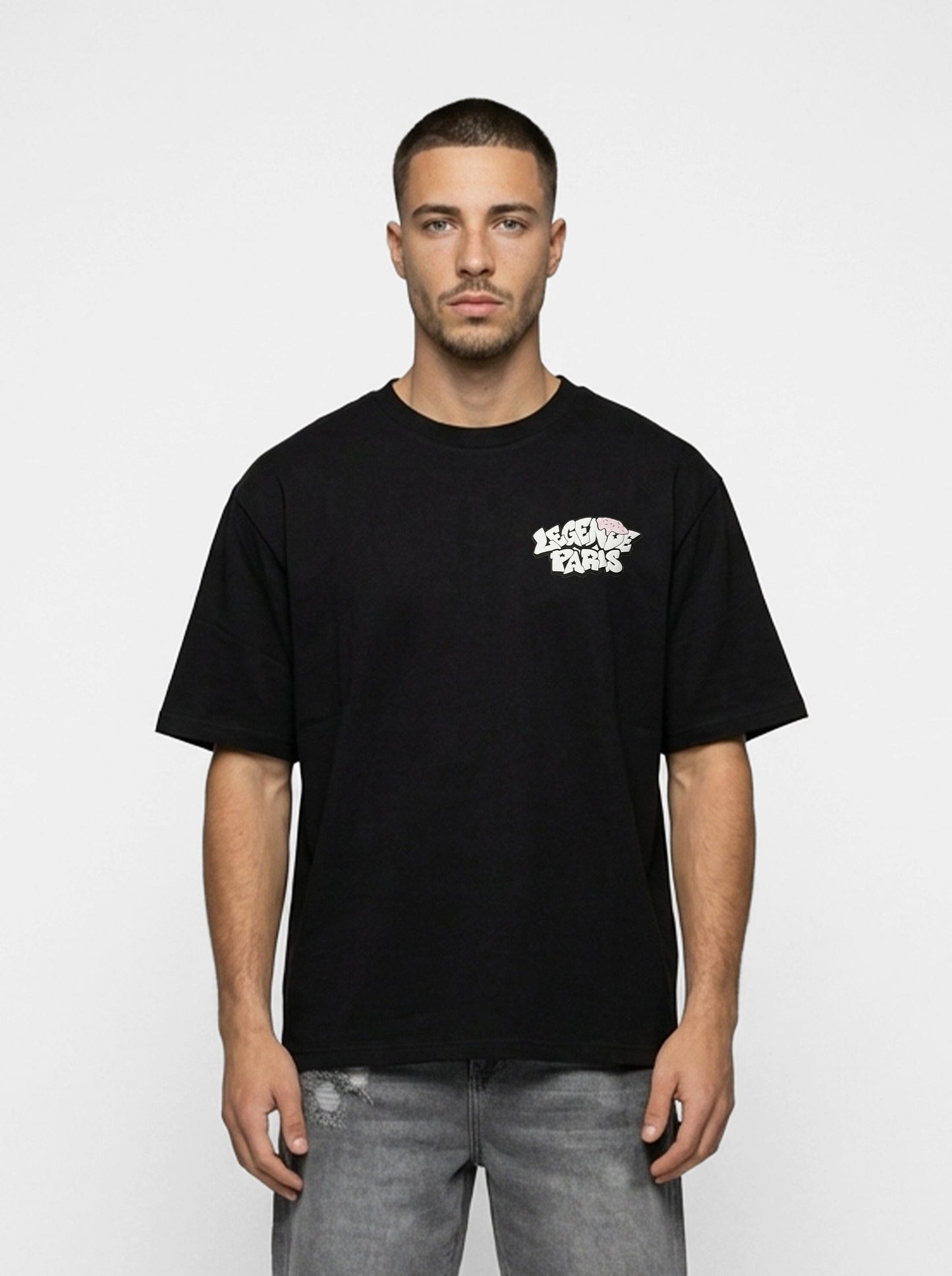 Legende Paris GAME IS RIGGED T-SHIRT - BLACK — XS — Front View