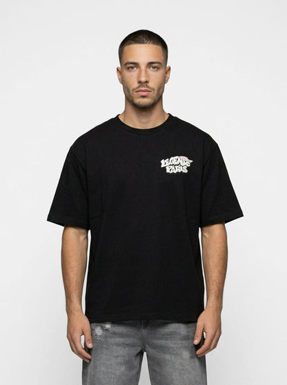 Legende Paris GAME IS RIGGED T-SHIRT - BLACK — XS — Front View