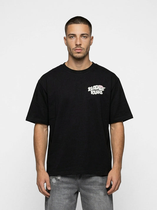Legende Paris GAME IS RIGGED T-SHIRT - BLACK — XS — Front View