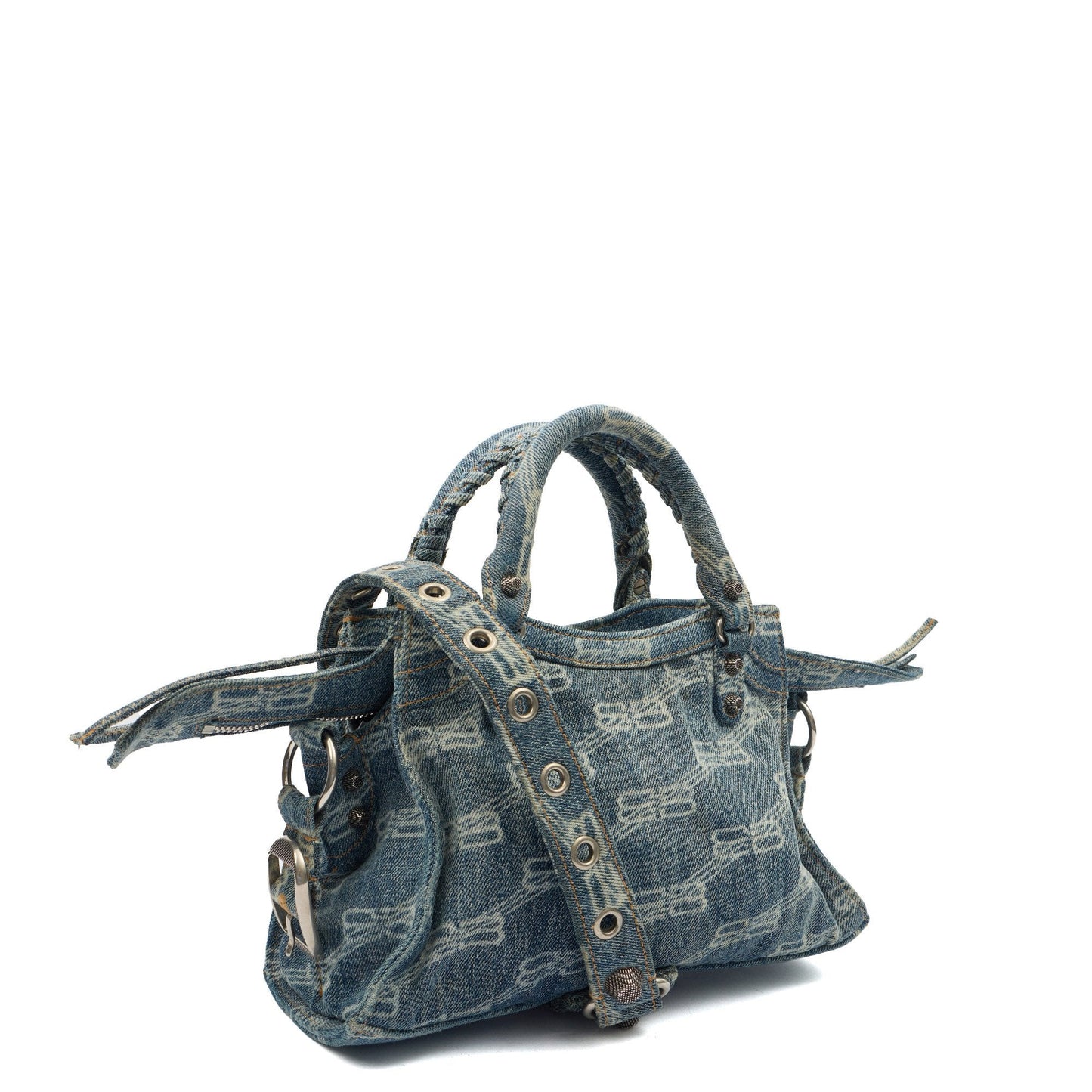 Balenciaga Mini Bag Neo Cagole XS in Blue, Canvas — Side View