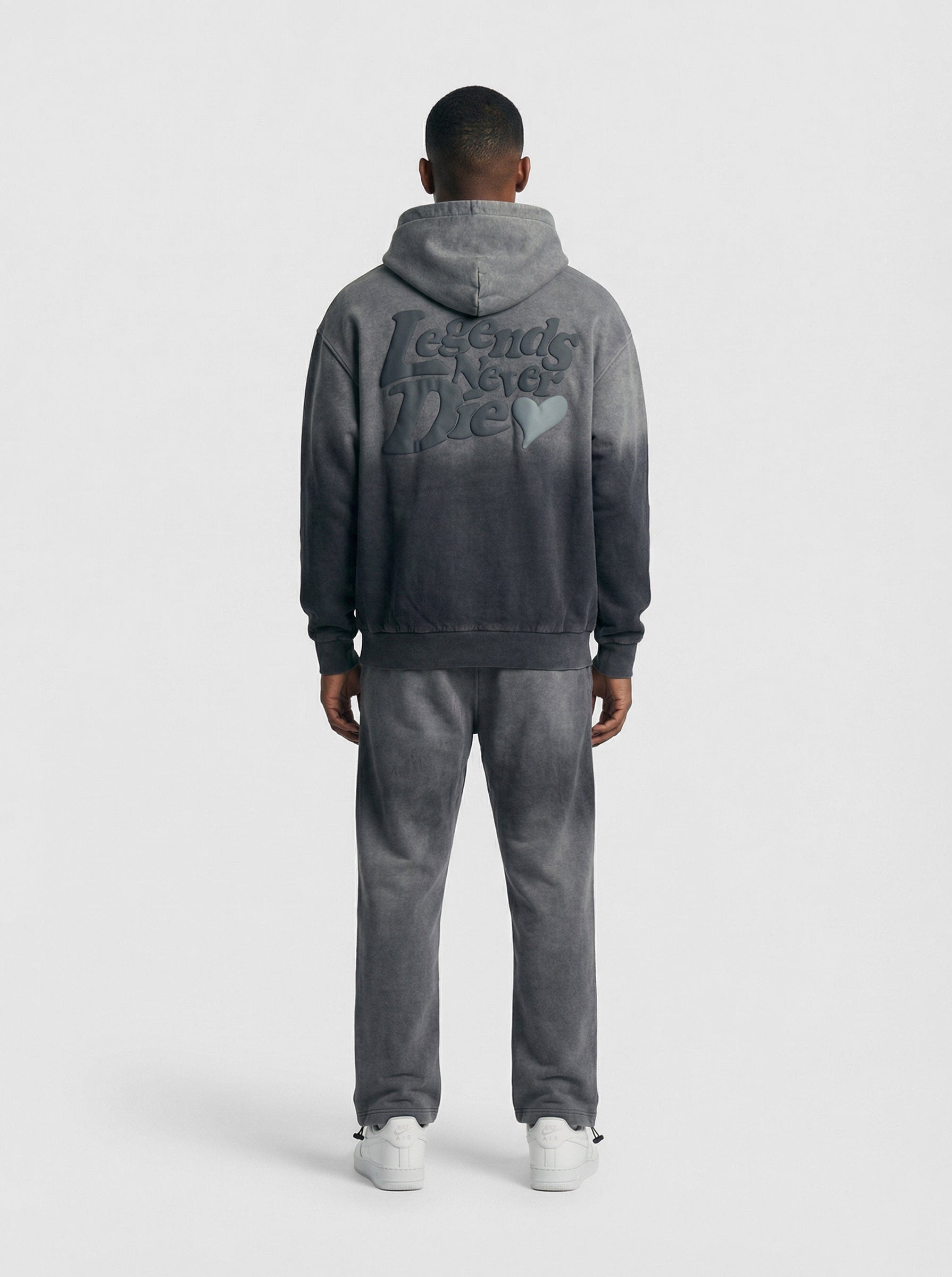 Legende Paris LND GRADIENT HOOD - CHARCOAL WASHED — XS — Detail View