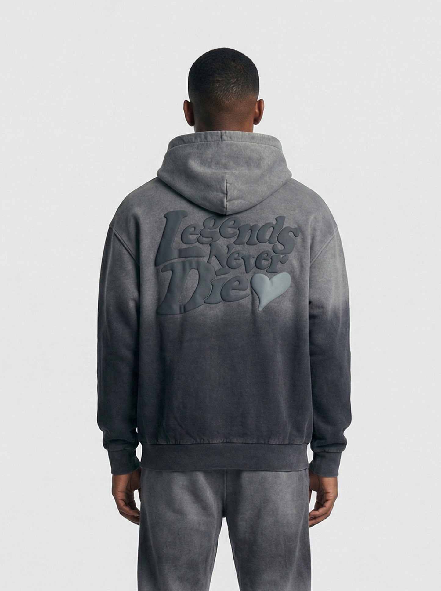 Legende Paris LND GRADIENT HOOD - CHARCOAL WASHED — XS — Side View