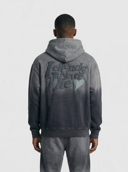 Legende Paris LND GRADIENT HOOD - CHARCOAL WASHED — XS — Side View