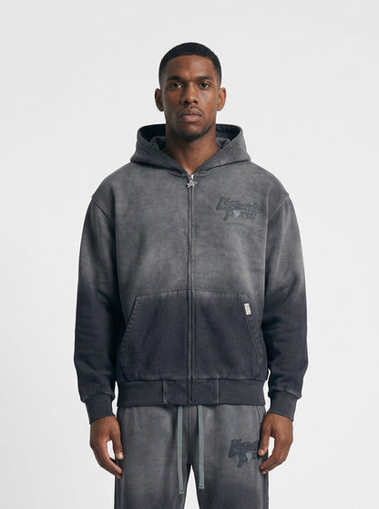 Legende Paris LND GRADIENT HOOD - CHARCOAL WASHED — XS — Front View