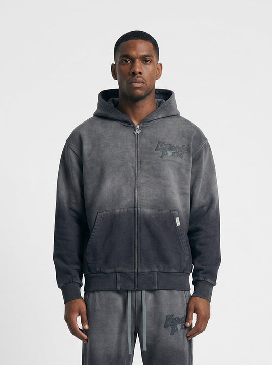 Legende Paris LND GRADIENT HOOD - CHARCOAL WASHED — XS — Front View