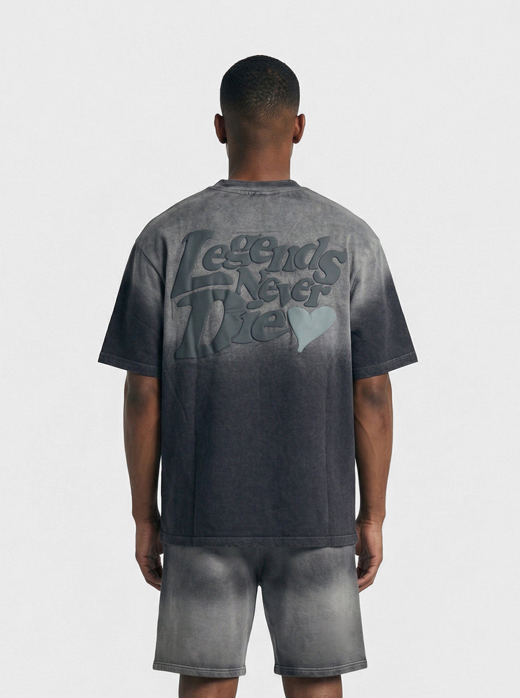 Legende Paris LND GRADIENT T-SHIRT - CHARCOAL WASHED — XS — Side View