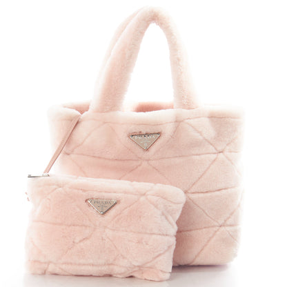 Prada Tote Tote in Pink, Velvet — Lifestyle View