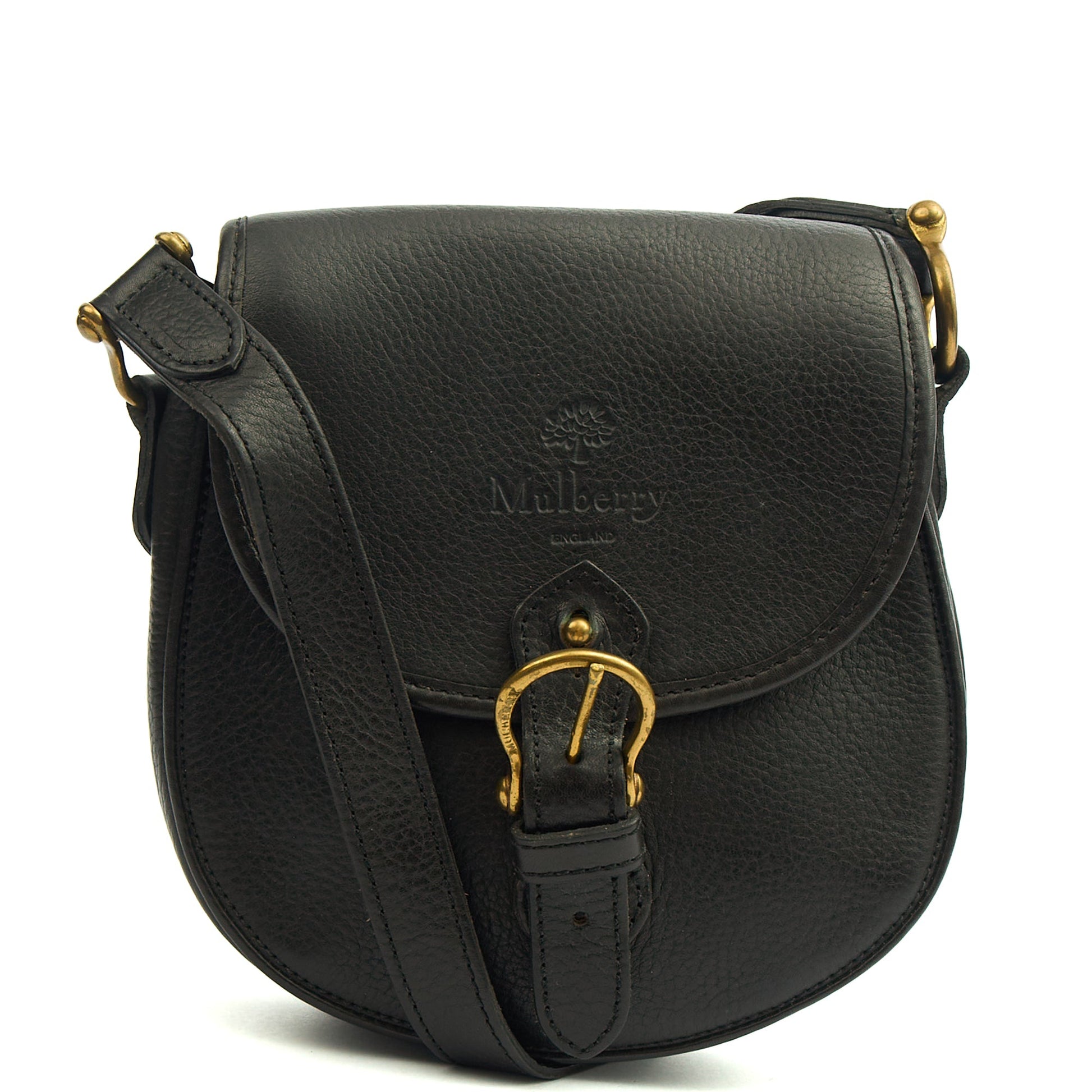 Mulberry Cross Body Vintage Messenger in Black, Calfskin Leather — Front View