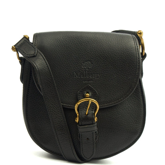 Mulberry Cross Body Vintage Messenger in Black, Calfskin Leather — Front View