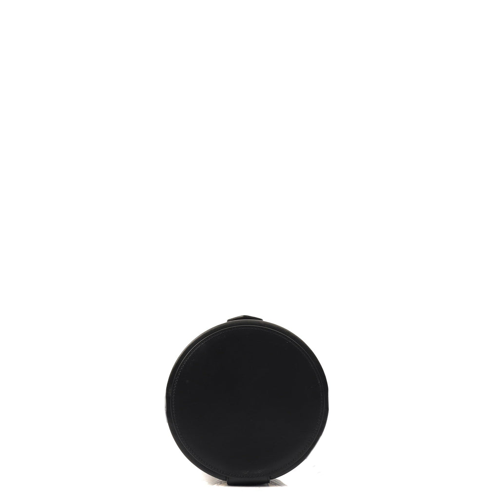Celine Shoulder Bag Triomphe Oval Crossbody in Black, Fabric — Top View