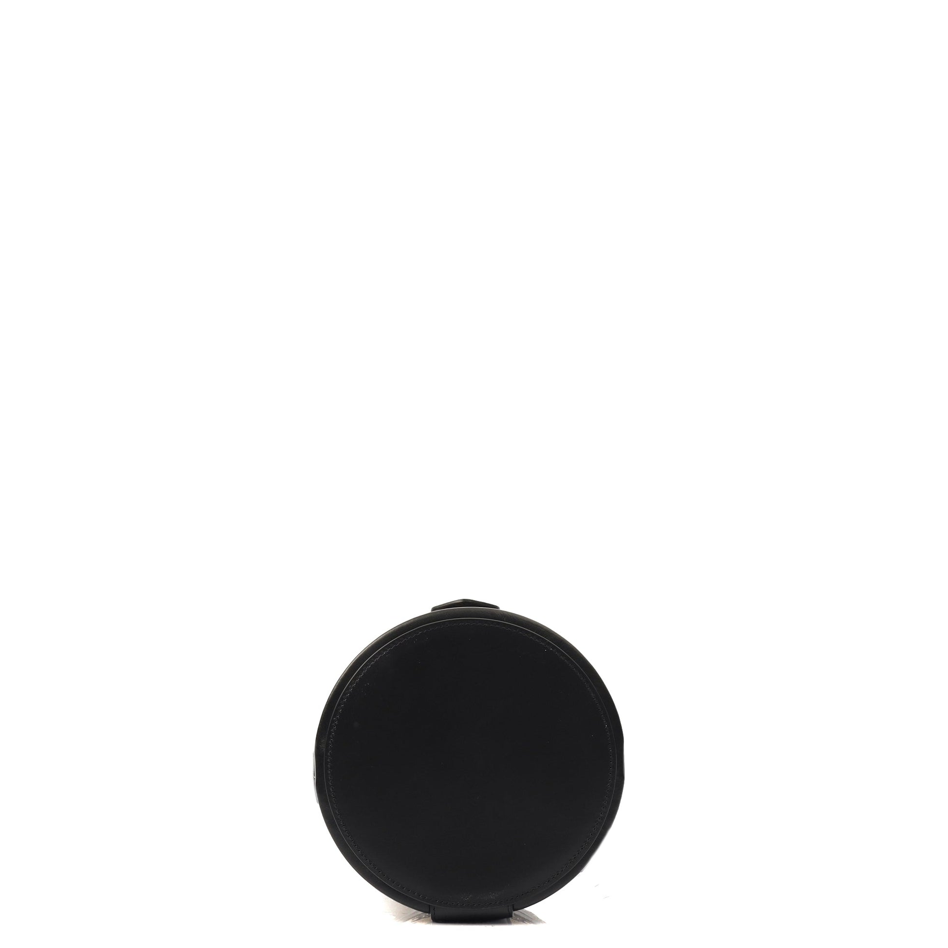 Celine Shoulder Bag Triomphe Oval Crossbody in Black, Fabric — Top View