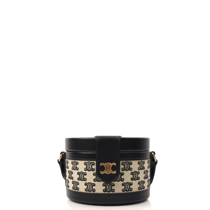 Celine Shoulder Bag Triomphe Oval Crossbody in Black, Fabric — Alternate View 8
