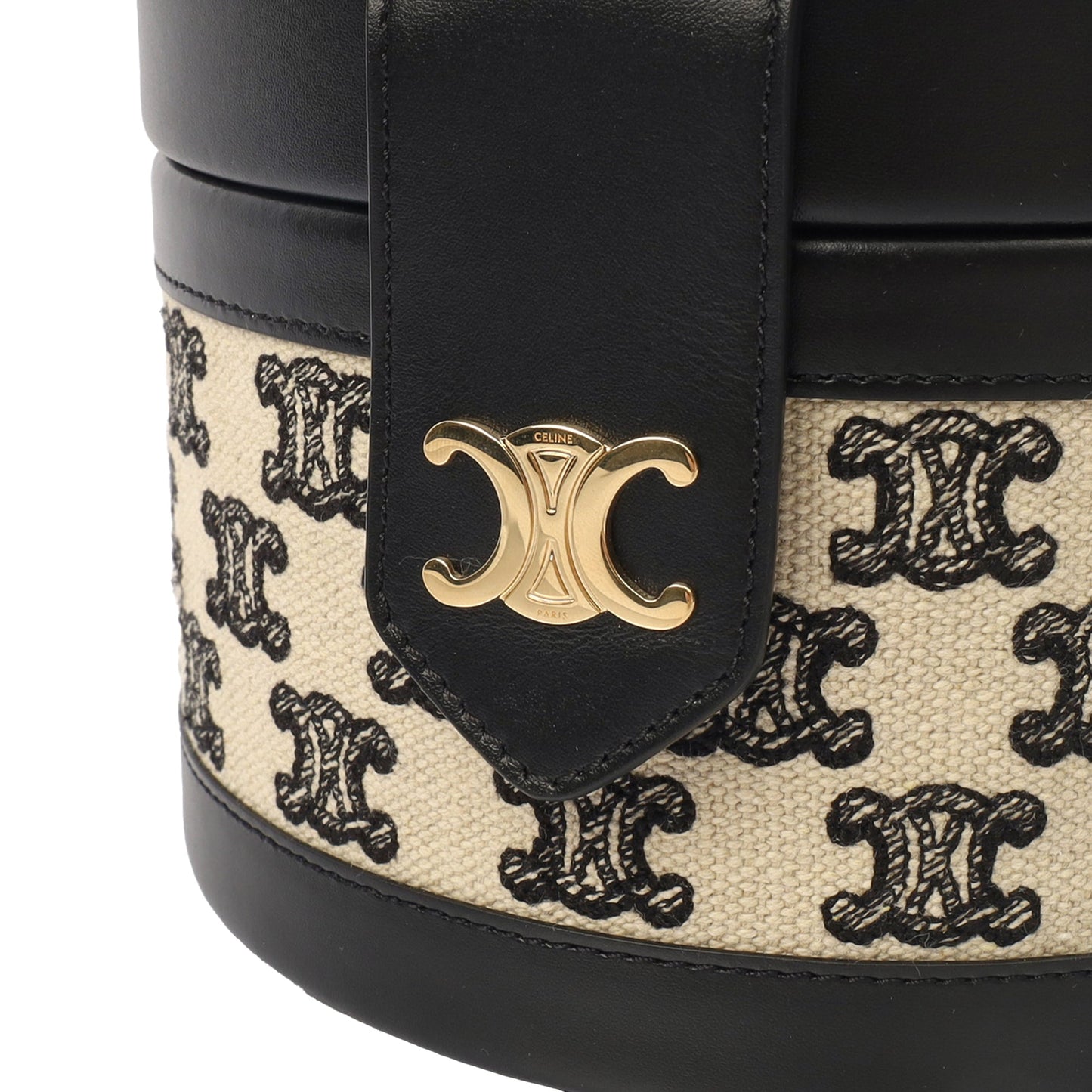 Celine Shoulder Bag Triomphe Oval Crossbody in Black, Fabric — Alternate View 13