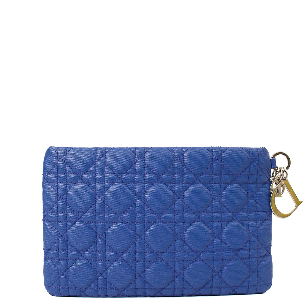 Christian Dior Clutch Clutch in Blue, Leather — Top View