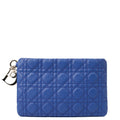 Christian Dior Clutch Clutch in Blue, Leather — Front View