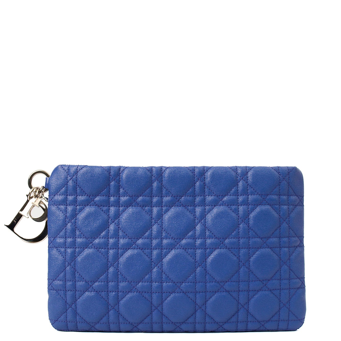 Christian Dior Clutch Clutch in Blue, Leather — Front View