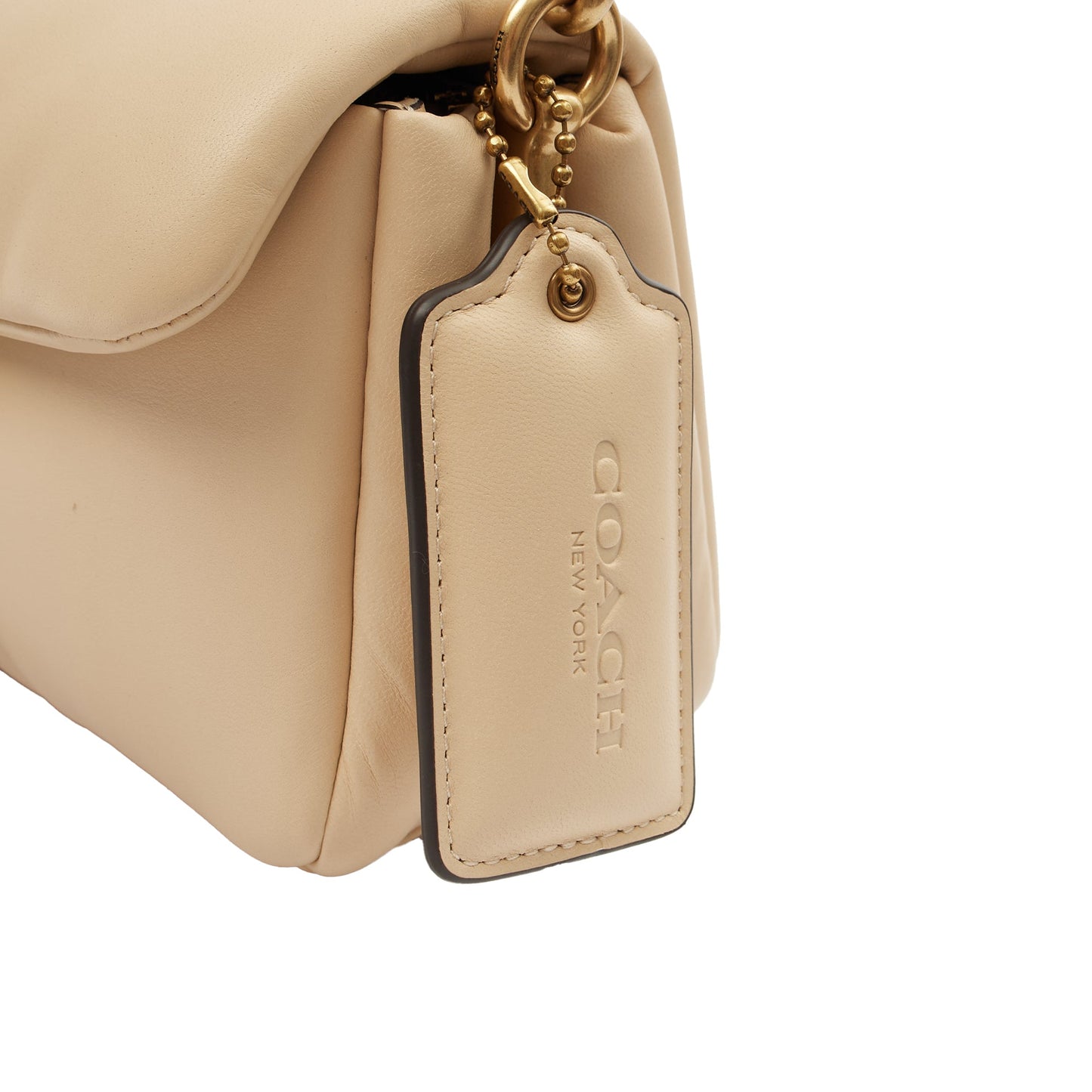Coach Cross Body Pillow Tabby in Neutral, Leather — Detail View