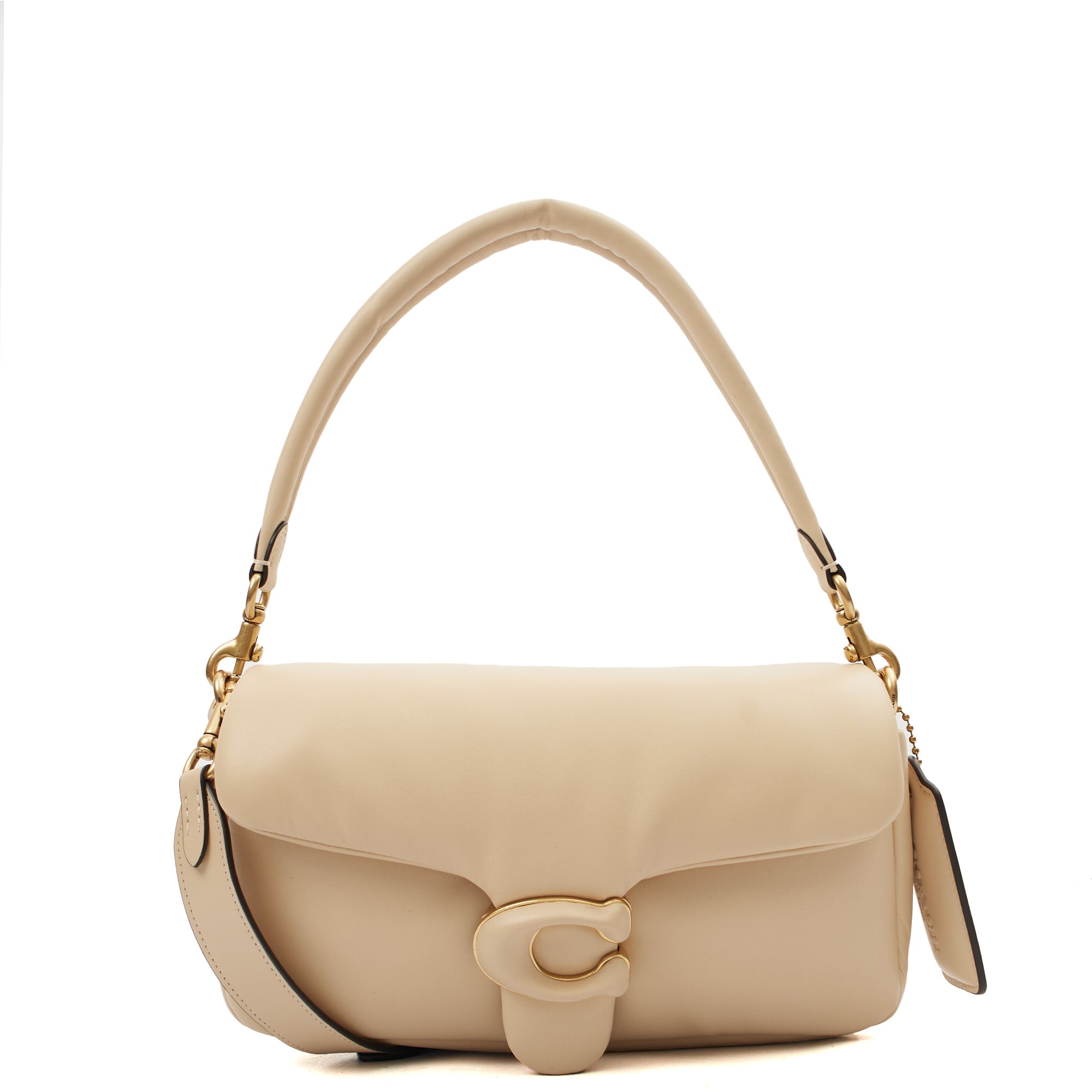Coach Cross Body Pillow Tabby in Neutral, Leather — Front View