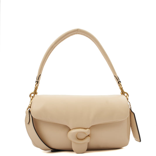 Coach Cross Body Pillow Tabby in Neutral, Leather — Front View