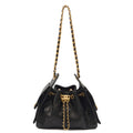 Chanel Shoulder Bag Chanel 25 in Black, Calfskin Leather — Front View
