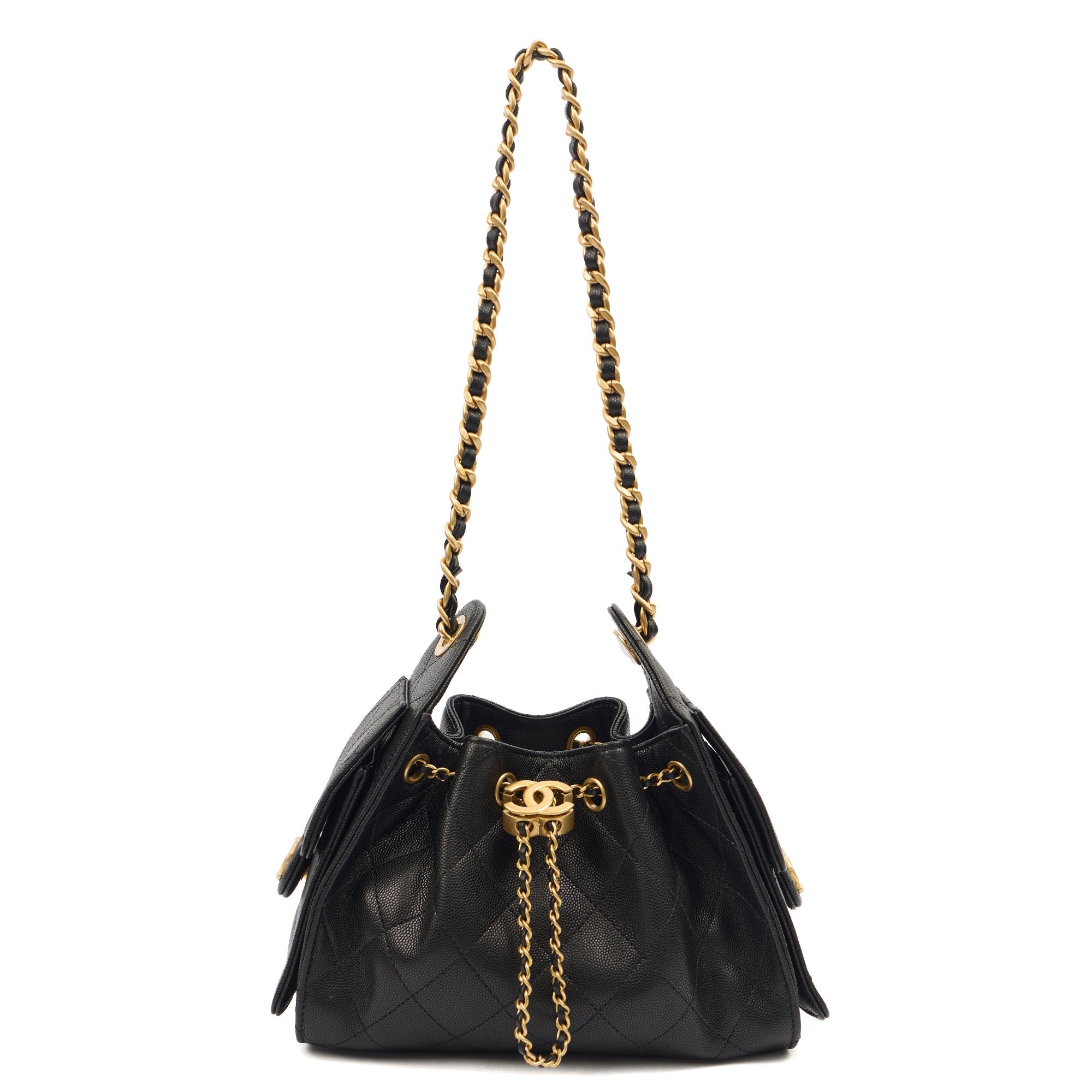 Chanel Shoulder Bag Chanel 25 in Black, Calfskin Leather — Alternate View 12
