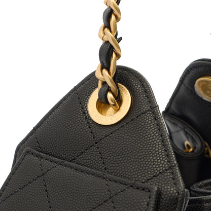 Chanel Shoulder Bag Chanel 25 in Black, Calfskin Leather — Alternate View 32