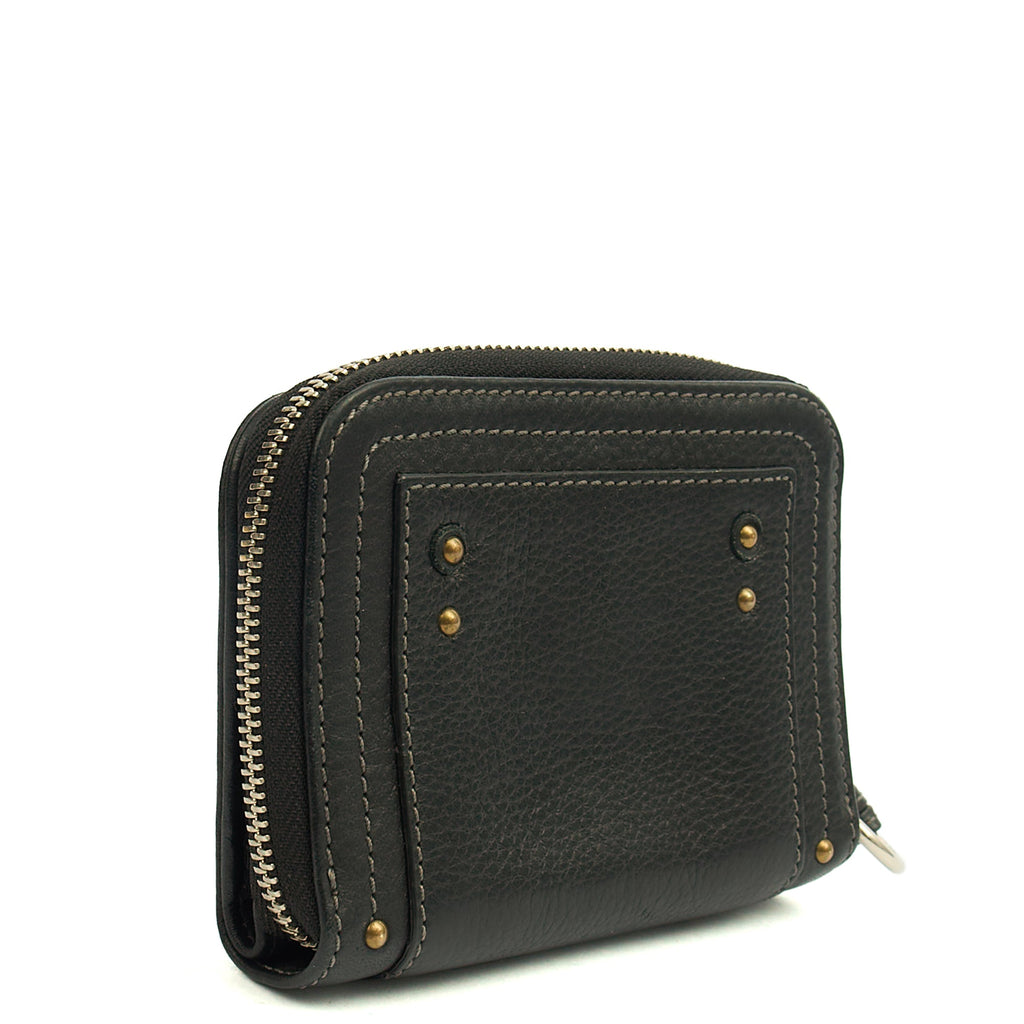 Chloe Wallet Paddington Wallet in Black, Calfskin Leather — Back View