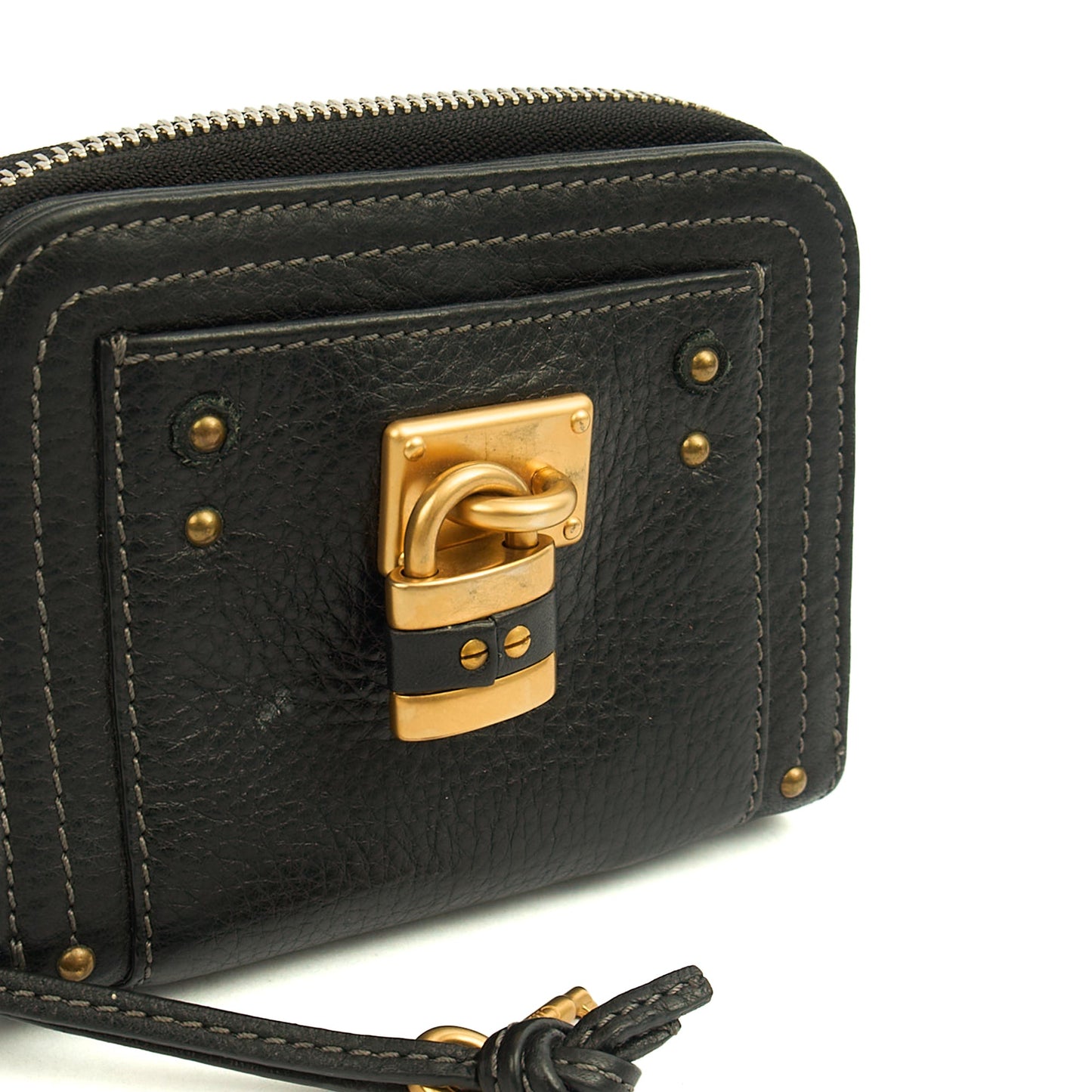 Chloe Wallet Paddington Wallet in Black, Calfskin Leather — Side View