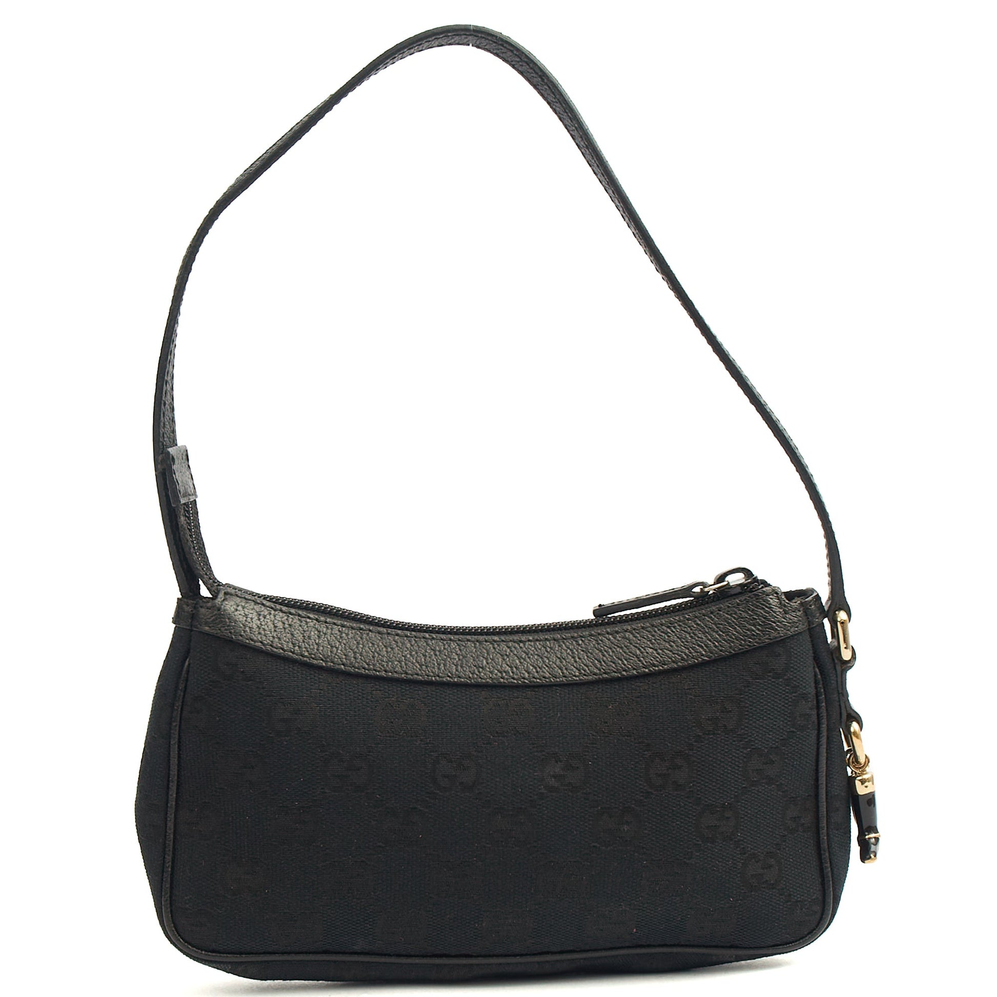 Gucci Mini Bag Pochette in Black, GG Canvas — Alternate View 9