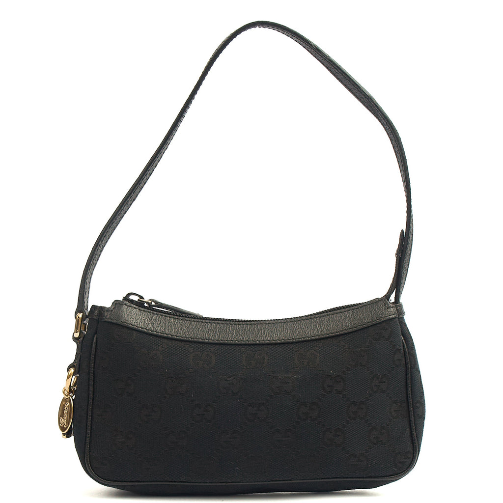 Gucci Mini Bag Pochette in Black, GG Canvas — Alternate View 7