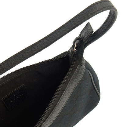 Gucci Mini Bag Pochette in Black, GG Canvas — Detail View