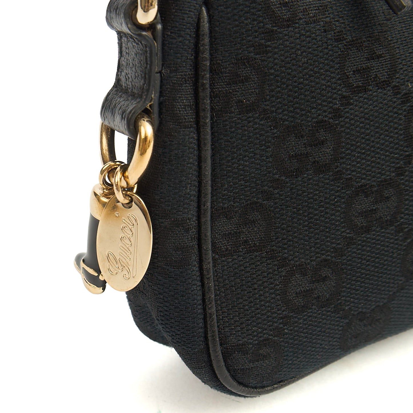 Gucci Mini Bag Pochette in Black, GG Canvas — Alternate View 12