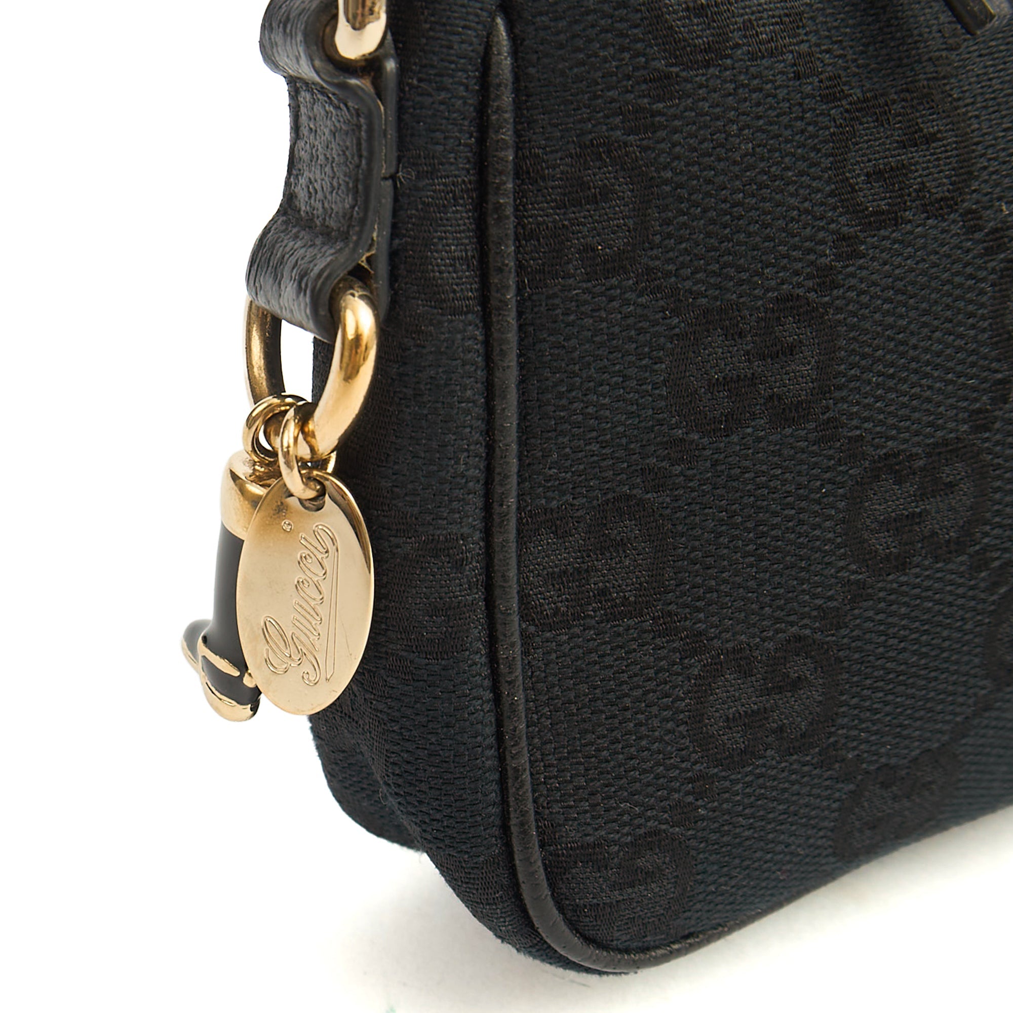 Gucci Mini Bag Pochette in Black, GG Canvas — Alternate View 12