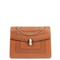 Bulgari Shoulder Bag Serpenti Forever Crossbody in Brown, Leather — Front View