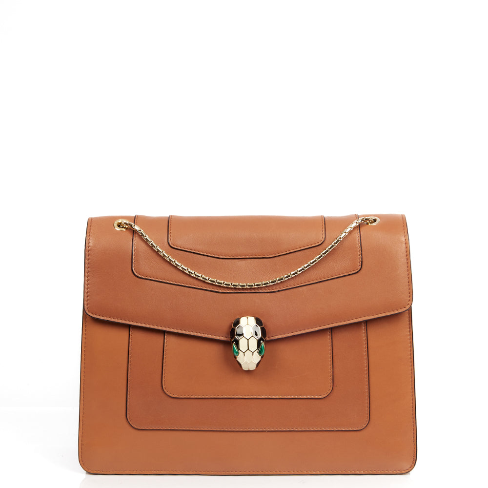 Bulgari Shoulder Bag Serpenti Forever Crossbody in Brown, Leather — Alternate View 9
