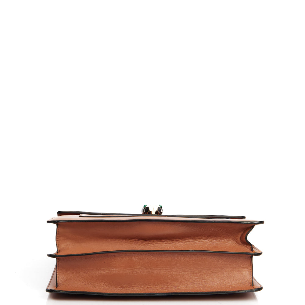 Bulgari Shoulder Bag Serpenti Forever Crossbody in Brown, Leather — Detail View