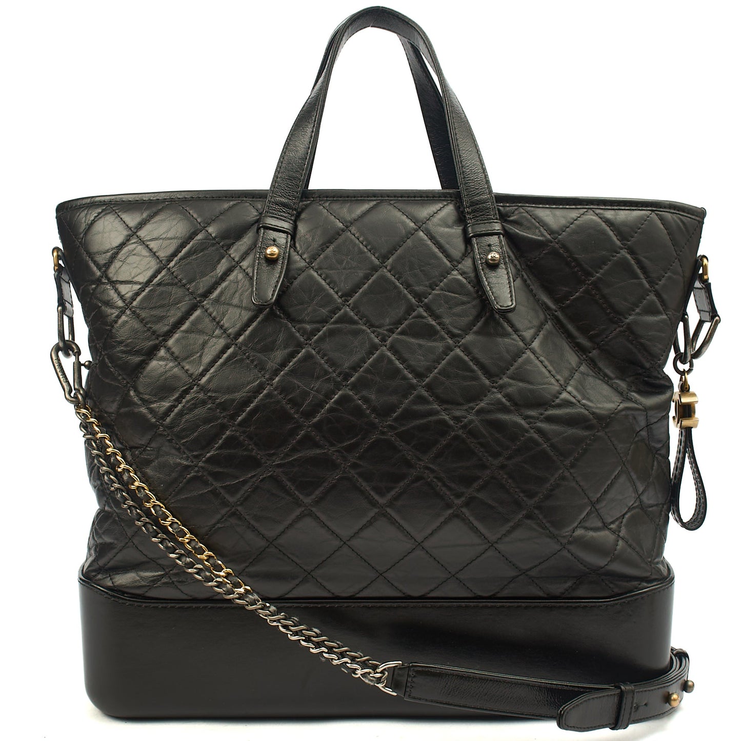 Chanel Shoulder Bag Gabrielle Hobo - Large in Black, Leather — Back View