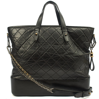 Chanel Shoulder Bag Gabrielle Hobo - Large in Black, Leather — Back View