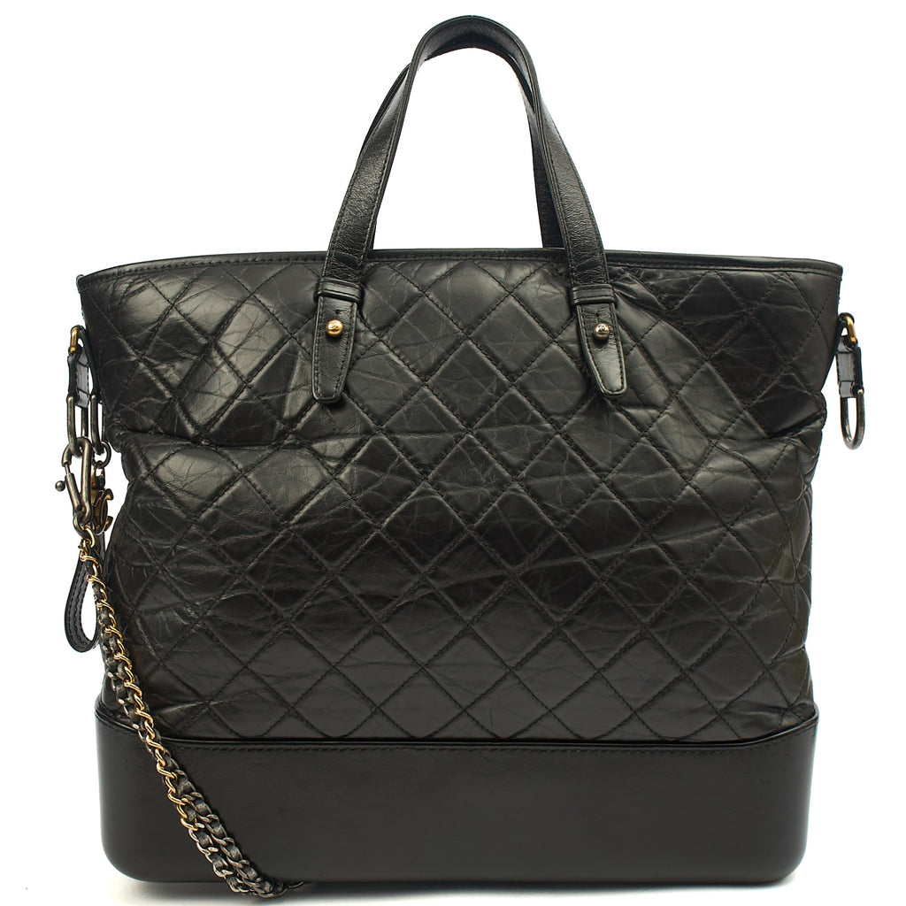 Chanel Shoulder Bag Gabrielle Hobo - Large in Black, Leather — Front View
