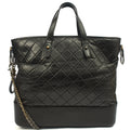 Chanel Shoulder Bag Gabrielle Hobo - Large in Black, Leather — Front View