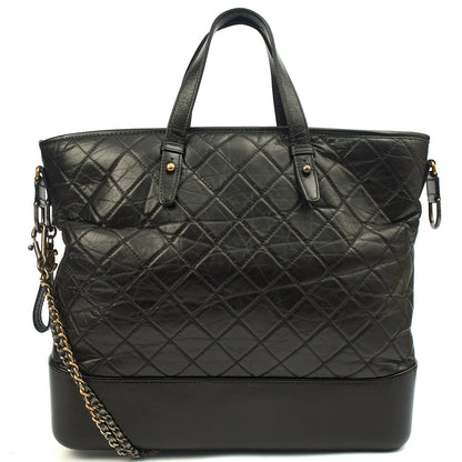 Chanel Shoulder Bag Gabrielle Hobo - Large in Black, Leather — Front View