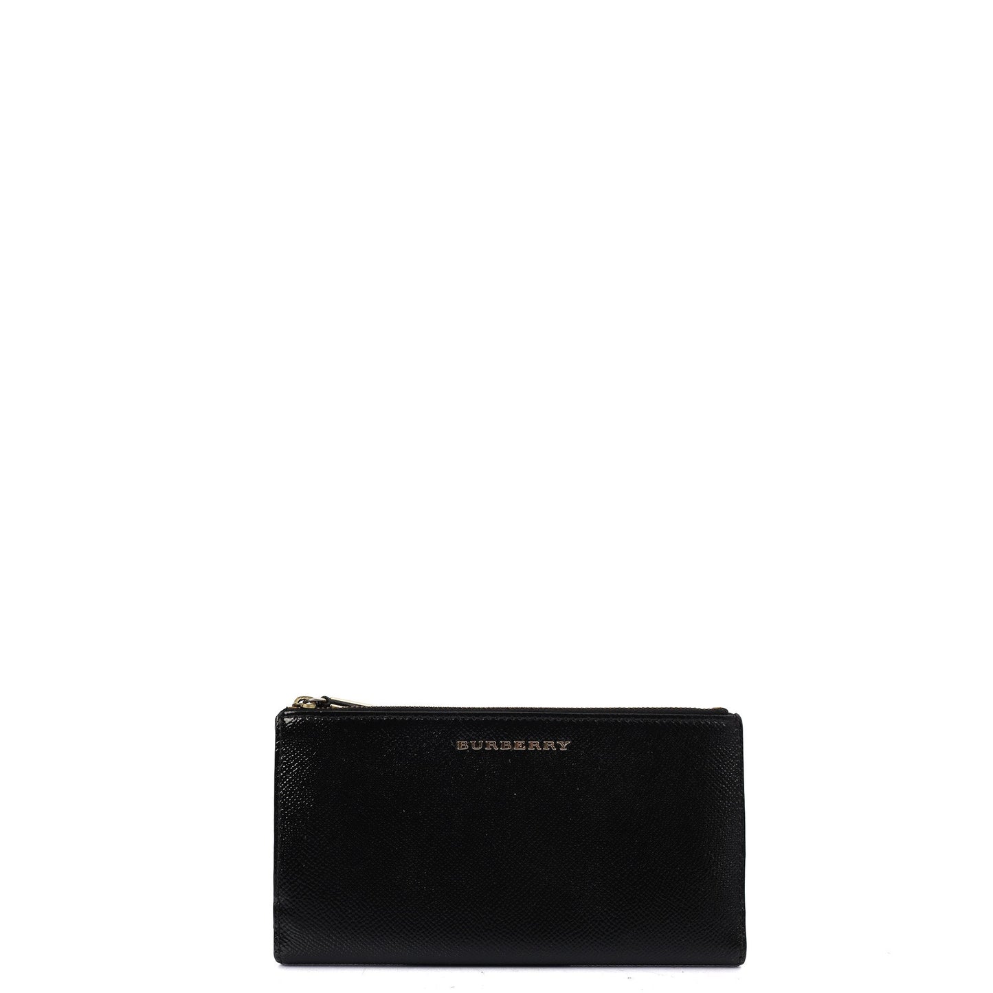 Burberry Purse Wallet in Black, Leather — Front View